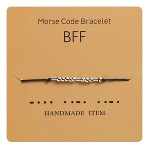 Personalized Morse Code Bracelet Handmade Braided <strong>Friendship</strong> Bracelet Inspirational Jewelry <strong>Gift</strong> - Product Image 1