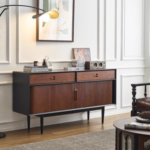 French Style Solid Wood <b>Sideboard</b> 150x43x80cm Roll Up Door Living Room <b>Storage</b> Cabinet - Product Image 1