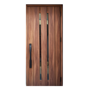 Porte d'entrée principale en bois massif avec vitrage, modèle GA-10G, fabrication malaisienne. - Product Image 3