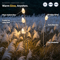 Lampe LED en forme de tige de blé pour extérieur, jardin, pelouse, texture cristal craquelé, décoration de chemin et de parterre de fleurs