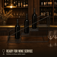 Étagère de présentation moderne à 4 niveaux en fil métallique, support de comptoir étanche pour bouteilles de vin et boîtes de thé