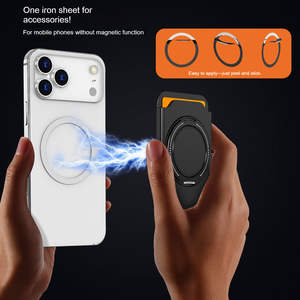 Soporte Magnético Giratorio de 360 Grados con Anillo y Tarjetero, PC + Aleación de Aluminio, 12 Colores, Soporte Universal para Móvil con Sensación de Piel para iPhone y <span class=keywords><strong>Samsung</strong></span> - Product Image 4