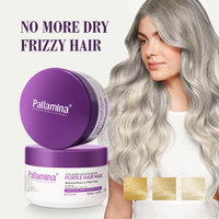 Masque capillaire violet Pallamina Neutralise les tons cuivrés et jaunes Hydrate et répare pour des cheveux éclatants Masque capillaire à la kératine violette