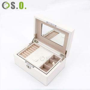 Custom Logo PU Leather jewelry <b>box</b> <b>Ring</b> <b>Box</b> Earring Bracelet Necklace Luxury Mirror Jewelry <b>Box</b> Packaging - Product Image 2