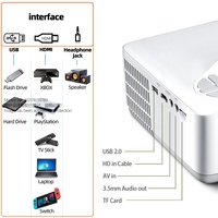 Projecteur LED AUN AKEY8-Basic Full HD, projecteur vidéo 6000 lumens, projecteur vidéo 4K pour cinéma maison