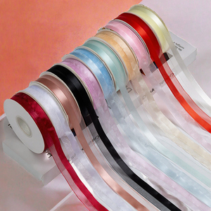 Wholesale 4CM*100Y Solid Color Polyester Satin <b>Ribbon</b> Roll Single Side Fashion Flower Bouquet Valentine's Day Gift Wrapping - Product Image 3
