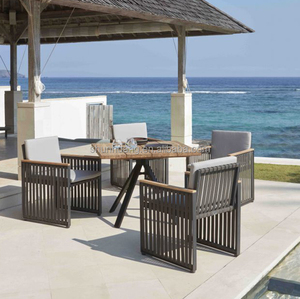 Juego de Comedor para Exteriores de 8 Asientos <span class=keywords><strong>Popular</strong></span> en América con Estructura de Aluminio, Mesa Rectangular y Sillas para Jardín, Muebles de Metal para Patio - Product Image 4