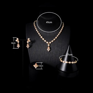 Conjunto de Joyería de Collar para Mujer con Baño de Rodio, Corte de Pera, Color CZ, Circonita Cúbica, Estilo Clásico y Elegante de Dubái, Accesorios para <span class=keywords><strong>Novia</strong></span> - Product Image 6