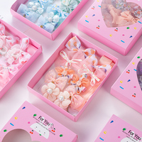 Vente chaude en mousseline de soie arc 10 photos/ensemble pince à cheveux pour enfants boîte-cadeau couleur bonbon Floral bébé pinces à cheveux ensemble printemps été