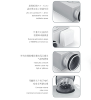 Ventilateur de gaine ultra-plat 450 CFM à vitesse variable EC pour ventilation industrielle, commerciale et CVC, et air frais