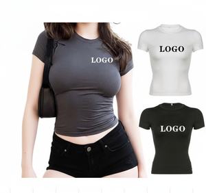 2025 לוגו מותאם אישית תינוק טי-חולצות טי נשים יבול הסיטונאי תבואה העליון של נשים - Product Image 1