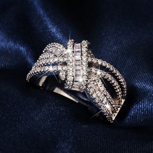 Huwomen gelin lüks söz parmak yüzük fabrika fiyat CZ ayarı gümüş renk kübik zirkon yüzük pirinç takı düğün kadınlar için - Product Image 2