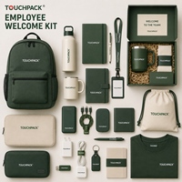 Kit de bienvenue pour les employés, sac à dos personnalisé avec logo, sac fourre-tout, carnet, tasse à café réutilisable, bouteille isotherme, coffret cadeau d'accueil d'entreprise