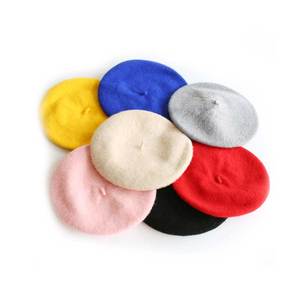 Boina de lana K76 para mujer, gorro de pintor japonés, coreano, otoño e invierno, vintage, británico, de punto - Product Image 3