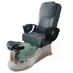 Kisen Hot Sale Commercial Furniture Beauty Spa Salon Modern Grey Gold Pedicure Chair with LED <b>Back</b> Massage Function for Sale - Product Image 5