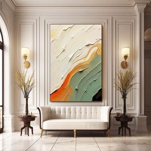 Peinture à l'huile abstraite minimaliste, art sur toile fait main pour la décoration d'un espace de coworking ou d'un bureau - Product Image 4