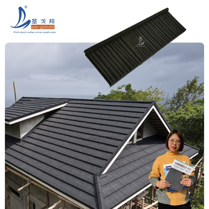 Teja Metálica <span class=keywords><strong>con</strong></span> Recubrimiento de Piedra, Estilo Madera, Techo Elegante y Duradero - Product Image 1