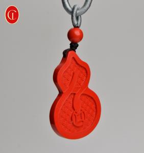 Pendentif en cinabre naturel en forme de serpent et de calebasse - Collier tendance avec chaîne en corde, talisman bouddhiste pour la richesse, la <span class=keywords><strong>sagesse</strong></span> et la chance, cadeau - Product Image 6