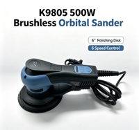 Lijadora Orbital Aleatoria sin Escobillas de 6 Pulgadas y 500W con Velocidad Variable para Trabajos en Madera, Muebles y Pintura de Carrocerías