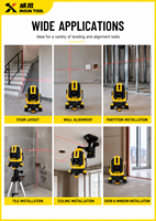 Niveau laser vert de qualité industrielle/DIY, haute précision, intérieur/extérieur, niveau à 2/3/5 lignes avec technologie infrarouge