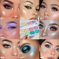 Palette de maquillage pour les yeux caméléon 8 couleurs en gros Surligneur en poudre longue durée à pigment élevé