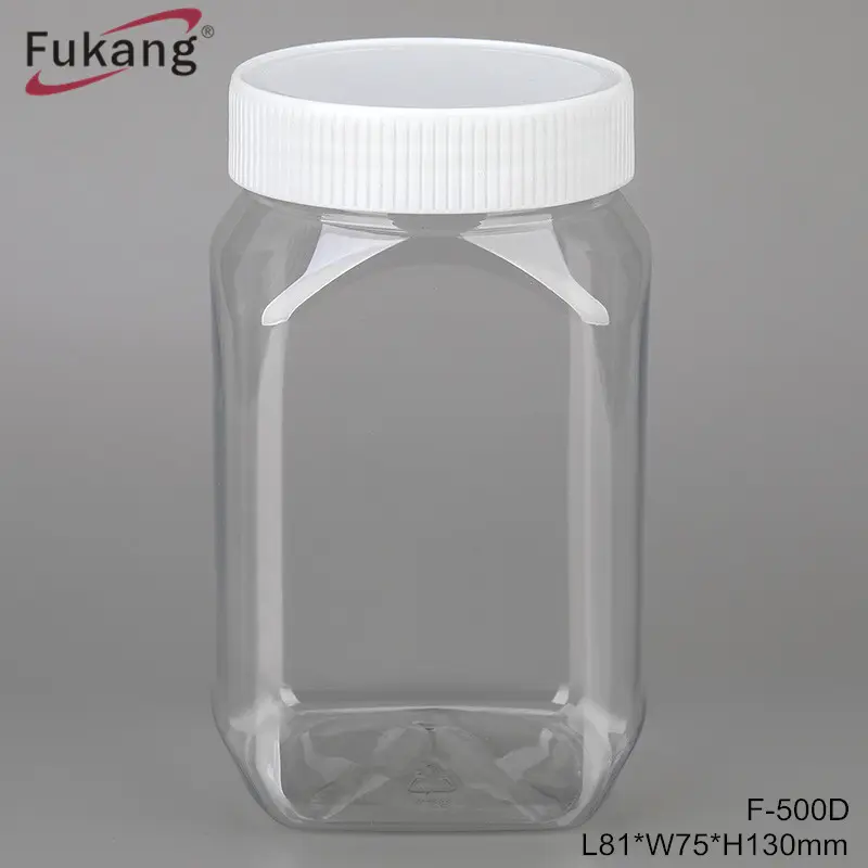 Fornecimento Direto Da fábrica 500ml frasco plástico, garrafa PET vazia garrafa de plástico de armazenamento de alimentos jar