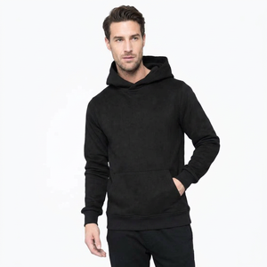 NUEVO Sudadera con capucha de hombre de alta calidad para invierno, estilo urbano, de algodón liso, oversize, de felpa, con media cremallera, de gran gramaje, para fitness y uso diario. - Product Image 1