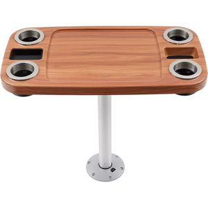 Set Tavolo per Barca Winibo con Gamba a Piedistallo Rimovibile 18"x34" e 4 Portabicchieri, 2 Supporti per Telefono CN/FUJ - Product Image 1
