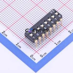 DSIC08LHGET DIP Switch Through hole Component (THT) Switch Single Pole Single Throw 8 2.54mm 25mA - Product Image 1