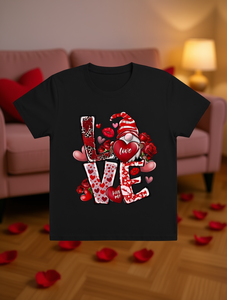 Camiseta Informal para Mujer, Talla Grande, Cuello Redondo, Puños Estampados con Patrón de Corazón, para el Día de San Valentín, Tela Jersey Suave y Transpirable, Manga Corta - Product Image 2