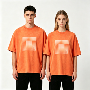 Camiseta Oversize de Algodón 100% con Estampado Digital Directo a Prenda y Lavado Ácido para Hombre, con Logo Personalizado, Estilo Urbano y Hombro Caído - Product Image 2