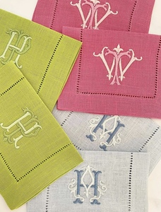 Servilletas de letras personalizadas LY, manteles individuales bordados de <span class=keywords><strong>lino</strong></span> <span class=keywords><strong>para</strong></span> fiesta, boda, restaurante - Product Image 2