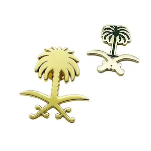 Logo warna kustom logam Arab Saudi Pin Enamel bros suvenir negara Pin lencana