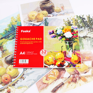 Carnet de croquis en spirale en stock, bonne absorption, moins de déformation, <span class=keywords><strong>papier</strong></span> aquarelle A3 <span class=keywords><strong>A4</strong></span>, feuilles <span class=keywords><strong>160</strong></span> <span class=keywords><strong>g</strong></span>/m² pour la gouache et la peinture acrylique - Product Image 1