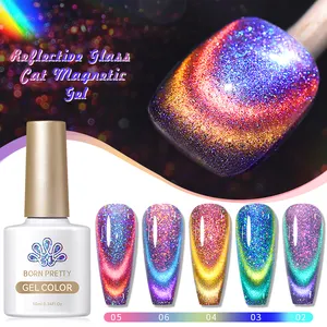 BORN PRETTY 10ml High Gloss Shine Uv Gel Diamond Glitter Disco Reflective Gel Nail Polish Cat Eye Gel