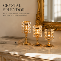 Candélabre en cristal pour table de banquet de mariage, porte-bougie en fil de fer, haute qualité, durable, moderne, doré, sans électricité