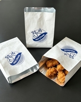 Sacs en papier en aluminium avec logo imprimé personnalisé, isolés thermiquement pour les barbecues, les poulets rôtis, les hot-dogs et les emballages à emporter pour les pâtisseries