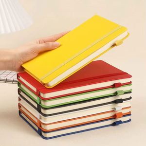 Promotional Gift A4 A5 A6 Leather <b>Notebook</b> UV Logo <b>Dotted</b> Inner Page Binding Elastic Strap for Business - Product Image 2
