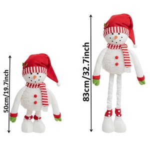 Decoraciones Navideñas Nuevas al por Mayor de Fábrica 2025 - Gorro de Santa Rojo y Adorno de Muñeco de Nieve Retráctil en Caja de Regalo - Product Image 5