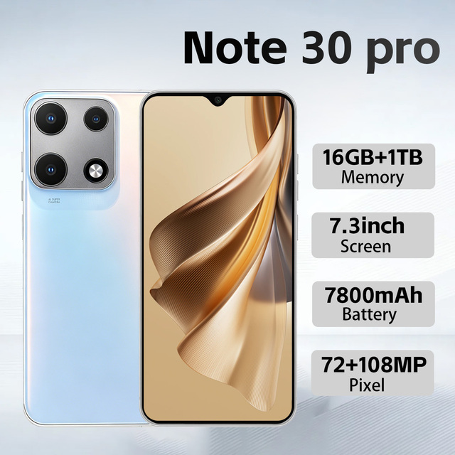 Budget Note30 Pro Pupil 5G Handset 7.3 Inch 8000mAh 16GB 1TB Task Office Role E Page Learning School Wholesale Trending Fresh