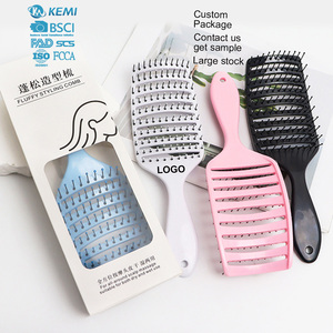 Brosse démêlante ventilée à poils en nylon personnalisés, peigne de massage du cuir chevelu, outils de coiffure pour cheveux humides, secs, bouclés et crépus - Product Image 1