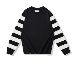 Alta qualità di personalizzazione 100% cotone 280gsm Jumper <span class=keywords><strong>moto</strong></span> manica lunga t-shirt con colore a righe <span class=keywords><strong>moto</strong></span> felpa - Product Image 1