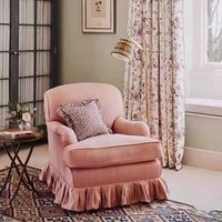 Fauteuil d'appoint de luxe rembourré, style provincial français, avec jupe à volants, pour salon et chambre