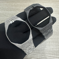 Mattiertes Edelstahl-Uhrengehäuse mit Kornfinish, Armband und Gummiarmband Mod-Kit Kompatibel mit AP Swatch X Royal Pop Taschenuhr