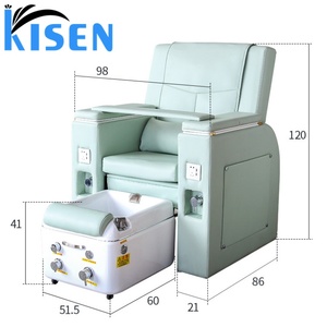 Kisen Top Selling Luxury Nail Salon Beauty Foot Spa Massage Pedicure Chair Customized Salon Sofa Manicure Table - Product Image 2