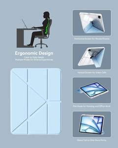 Custodia Protettiva Sottile Trifold con Supporto Antiurto Trasparente con Porta Penna <span class=keywords><strong>per</strong></span> <span class=keywords><strong>iPad</strong></span> A16 <span class=keywords><strong>Pro</strong></span> <span class=keywords><strong>11</strong></span> Air <span class=keywords><strong>11</strong></span> 10.9 13 12.9 2025 - Product Image 6