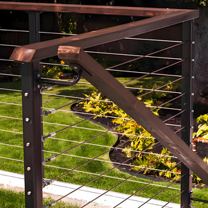 Wartungsarmer Edelstahl Balustrade Kabel geländer Geländer Balkon Zaun 42 "Kabel geländer Deck pfosten Veranda