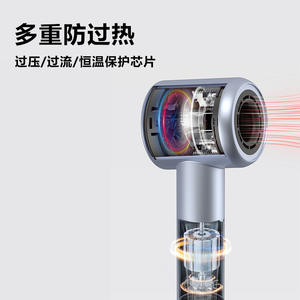 Secador de pelo Komei Km-M02, gris pizarra, motor de corriente continua, alta velocidad, iones negativos, potencia de viento ajustable, 23,9x10,6 cm - Product Image 5