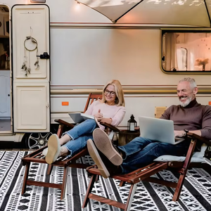 Tapis de camping portable et durable, écologique, imperméable, résistant à l'humidité, élégant, pour extérieur et plage - Product Image 1