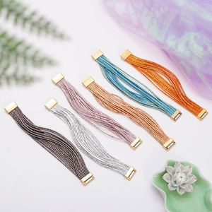 Bracelet fin en cuir avec finition acier antique, idéal pour le dropshipping, cadeau de fêtes pour femme, qualité anti-décoloration - Product Image 3